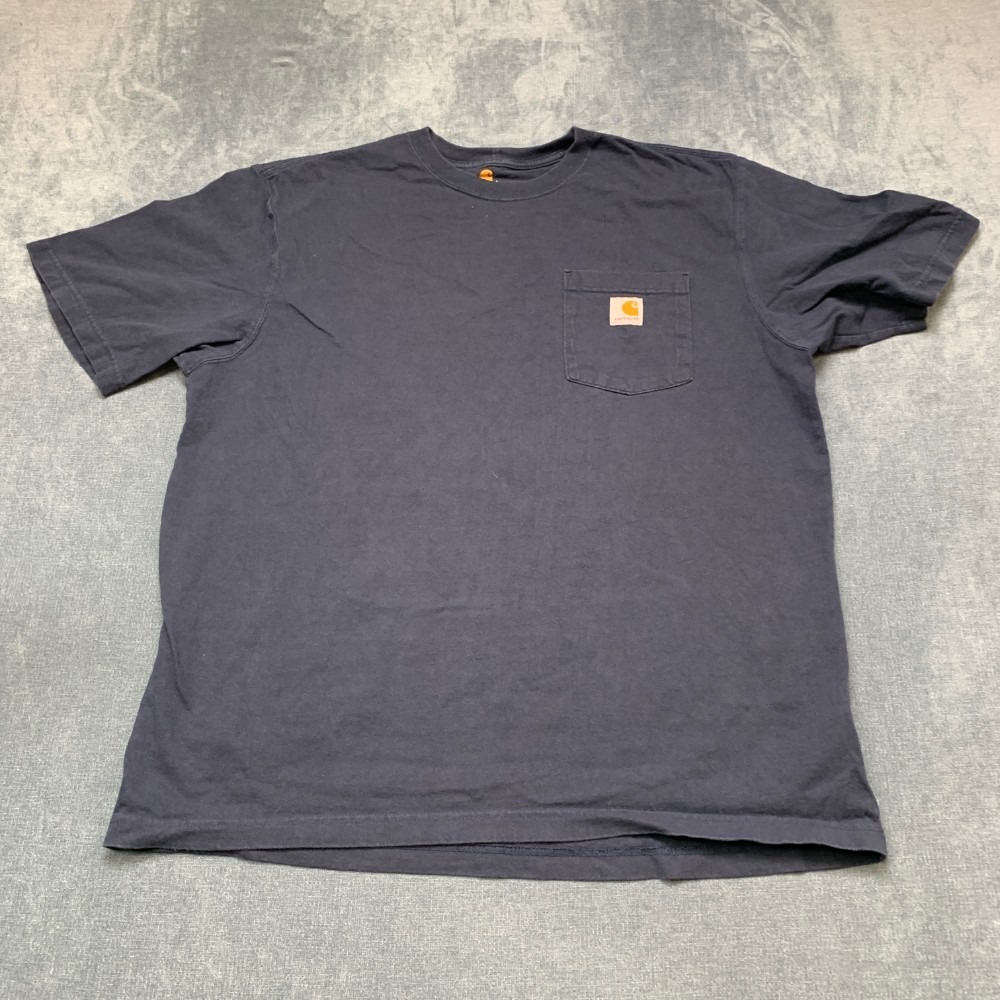 Carhartt Original Fit T Shirt Mens Large Black Logo Crew Neck Rugged Workwear